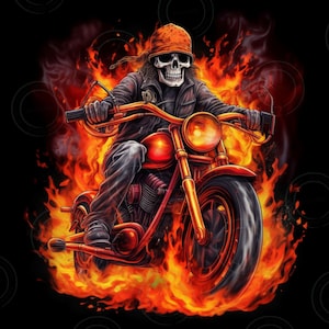 Ghost Rider Tumbler Motorcycle PNG Digital Sublimation File Motorcycle tumbler warp Transparent Rider