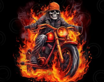 Ghost Rider Tumbler Motorrad PNG Digitale Sublimation Datei Motorrad Tumbler Warp Transparent Rider