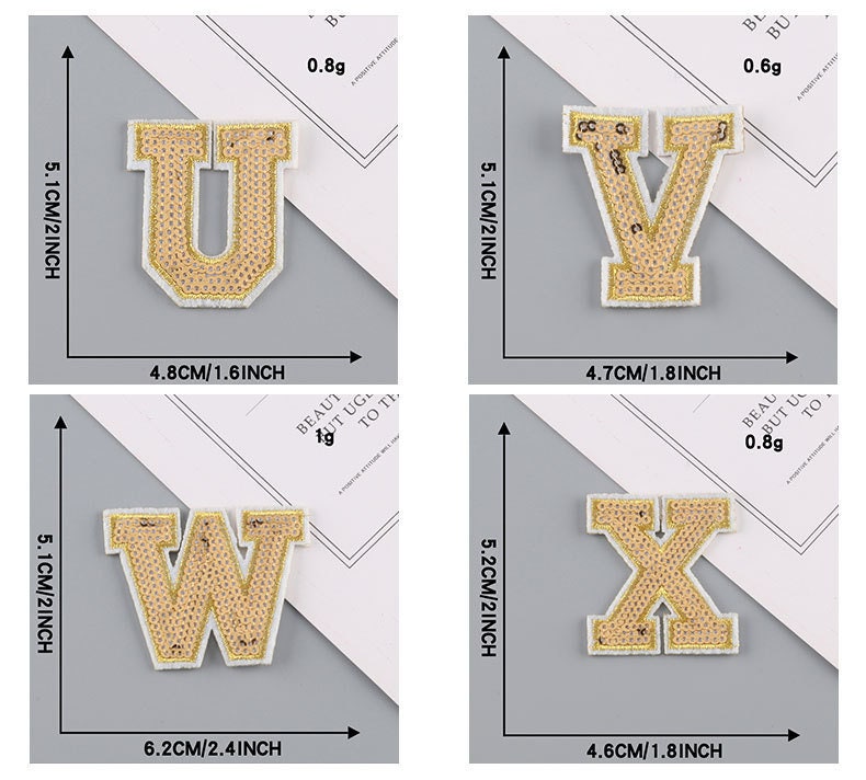 3 Colors Glitter Letters A-Z Iron-on Patch Letters Patch - Etsy