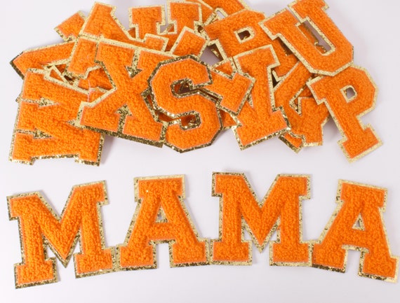 Orange Glitter Chenille Letters A-Z Iron-on Patch, Letters Patch, Words  Patch, Custom Letters Patch, Alphabet Letters, Iron-on Patches 