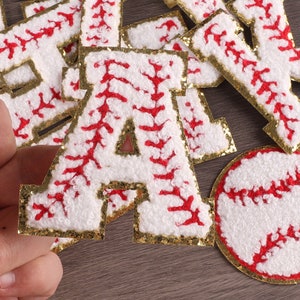 Baseball letters A-Z iron-on patch, softball letters patch, sports patch, team patch, varsity letters, iron on patch