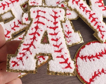Baseball letters A-Z iron-on patch, softball letters patch, sports patch, team patch, varsity letters, iron on patch