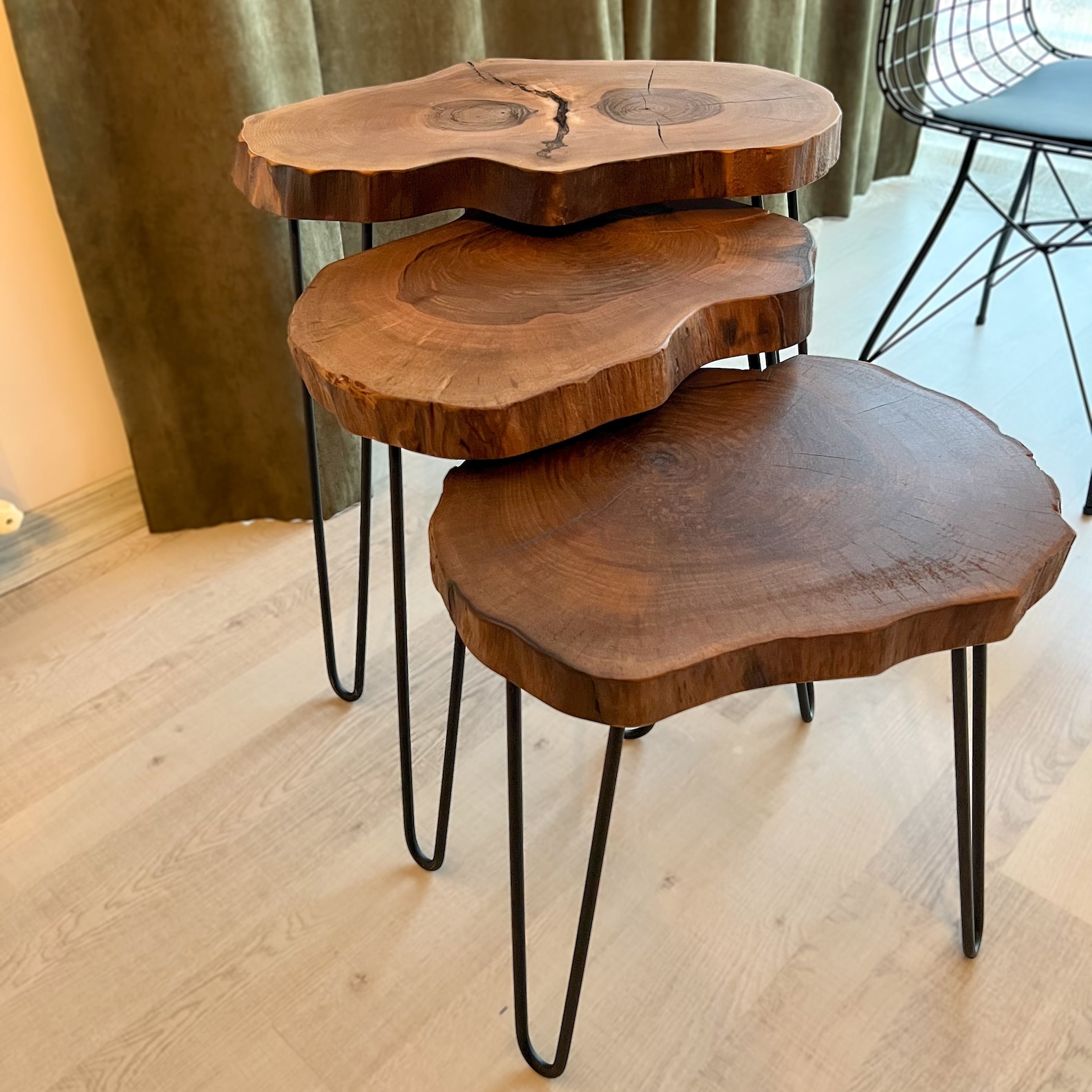Live Edge Walnut Coffee Table Set individual Tables Available Rustic ...