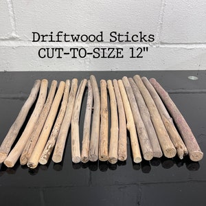 12" Driftwood sticks CUT TO SIZE Dowel for Macramé tapestries, photo hanging display, Boho Decor Christmas Holiday Ornament craft supply