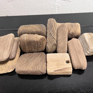 12 pcs Assorted Small Driftwood weathered planks for coastal DIY Projects , Mini Driftwood Planks for arts & crafts