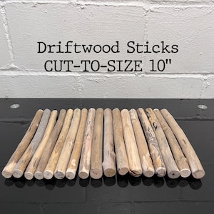 10" Driftwood sticks CUT TO SIZE Dowel for Macramé tapestries, photo hanging display, Boho Beach Decor Wood Craft Supply