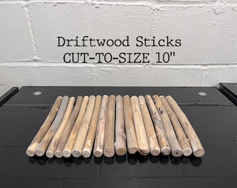 10" Cut Driftwood Dowels: Macrame, Tapestry, and Boho Decor
