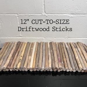 12" Cut Driftwood Dowels: Macrame, Tapestry, and Holiday Ornament Craft