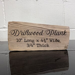 Weathered Wood Plank 10" Long 4 3/4" Wide Driftwood Board for Rustic Coastal Sign Crafts Beach Wedding Tiki bar signs Driftwood Signs