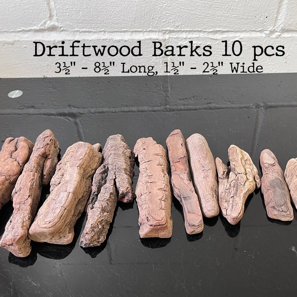 Driftwood Tree Barks 10 pcs for Terrarium, Air plant display, Reptile Cage Enclosure, Driftwood Harbor Village Landscape Crafts Wood pieces