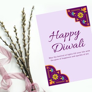 2 Printable Diwali Cards/set of 2 Diwali Cards/instant Download Card ...