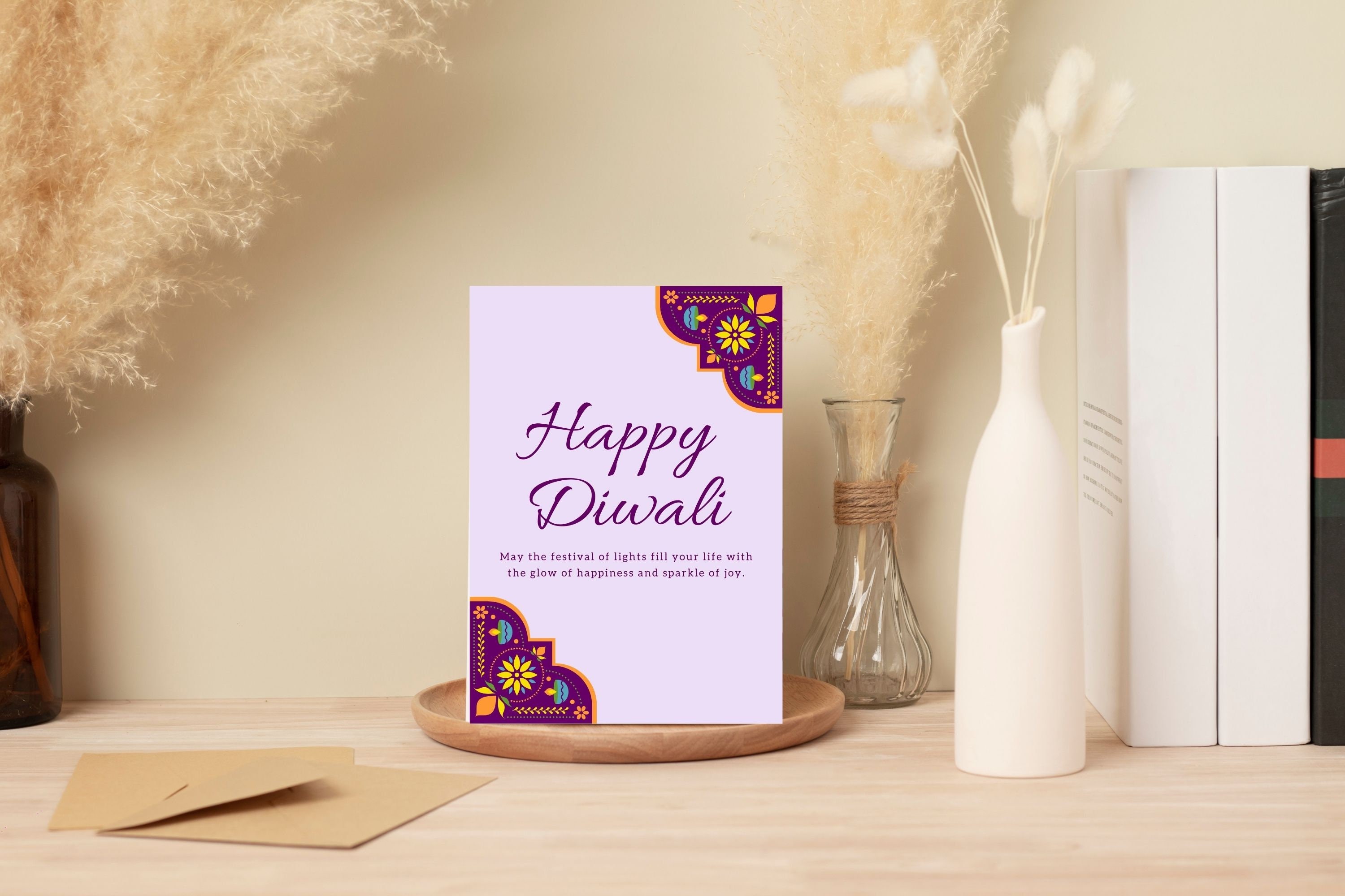 2 Printable Diwali Cards/set of 2 Diwali Cards/instant Download Card ...