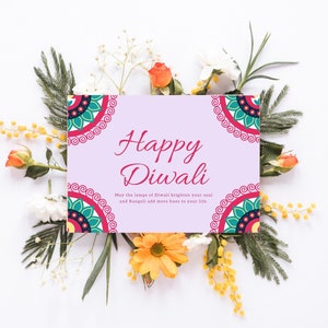 2 Printable Diwali Cards/set of 2 Diwali Cards/instant Download Card ...