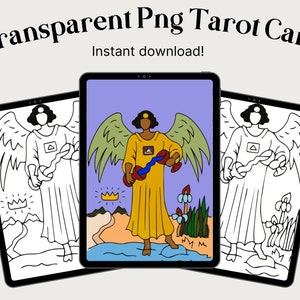 Cartas del Tarot descargables basadas en Rider-Waite, PNG transparente, en blanco y negro