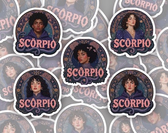 Adesivi mistici dello Scorpione / Collezione artistica dello Zodiaco