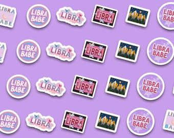 Editorial Collage Libra Sticker Pack | Magazine Cut-Out Astrology Stickers | Libra Birthday Gift | Trendy Laptop Water Bottle Planner Decals
