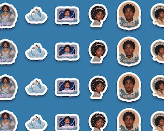 Editorial Aquarius Sticker Pack | Portrait Astrology Stickers | Aquarius Birthday Gift for Her | Aesthetic Laptop Water Bottle Planner Decal