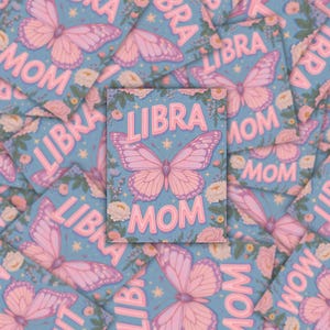 Zodiac Mom-stickercollectie | Weegschaal moeder vlinderstickers | Astrologiecadeaus voor moeders | Celestial Momma-vinyl | Moederstickers sterrenbeeld