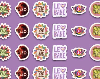 Leo Editorial Collage Sticker Pack | Trendy Magazine Style Stickers | Aesthetic Leo Zodiac Decals | Leo Babe Sticker | Maximalist Leo Gift
