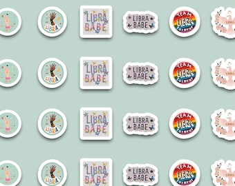 Cosmic Libra Babe Sticker Pack | Celestial Mystical Astrology Stickers | Libra Birthday Gift | Cute Laptop Water Bottle Planner Decals