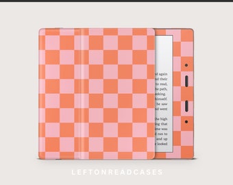 Kindle Oasis 2017  Skins Decal DIGITAL DOWNLOAD | To Print at DecalGirl.com, not at home | NOT a .svg  File | Pink & Orange Checkered Print