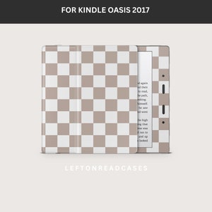 Kindle Oasis 2017 Skins-sticker DIGITALE DOWNLOAD | Om af te drukken op DecalGirl.com, niet thuis | NIET een .svg-bestand | Koel bruin dambord