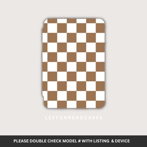 Estuche Kindle para Paperwhite 5/6/7th gen (6&quot;) para el modelo DP756DI y EY21 estuche con estampado de cuadros marrón y blanco