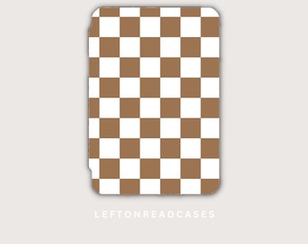 Kindle case for the Paperwhite 5/6/7th gen (6") for Model DP756DI and EY21 brown and white checkered print  case