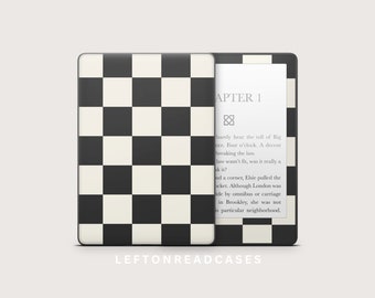 Kindle Paperwhite Skins Decal DIGITAL DOWNLOAD | To Print at DecalGirl.com, not at home | NOT a .svg  File |Dark Gray & Cream Checker Print