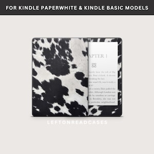 Kindle Paperwhite Skins Decal DIGITAL DOWNLOAD | To Print at DecalGirl.com, not at home | NOT a .svg  File | Black and White Cowhide