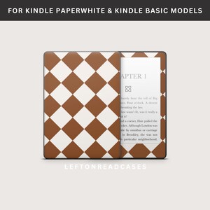 Kindle Paperwhite Skins Decal DIGITAL DOWNLOAD | To Print at DecalGirl.com, not at home | NOT a .svg  File | Brown&Cream Diamond Print