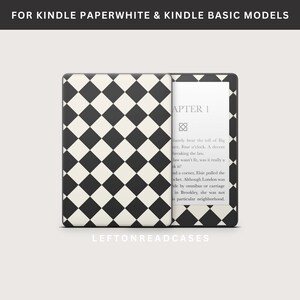 Naklejka Kindle Paperwhite Skins CYFROWE POBIERANIE | Do wydrukowania na DecalGirl.com, nie w domu | NIE plik .svg | Czarno-biały diamentowy nadruk