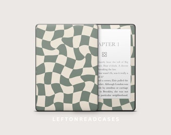 Kindle Paperwhite Skins Decal DIGITAL DOWNLOAD | To Print at DecalGirl.com, not at home | NOT a .svg  File | Wavy Green & Cream