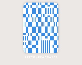 iPad mini 6 blue and white checkered case