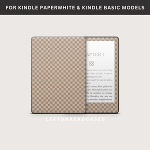 Kindle Paperwhite Skins Decal DIGITAL DOWNLOAD | To Print at DecalGirl.com, not at home | NOT a .svg  File | Mini Brown Grid