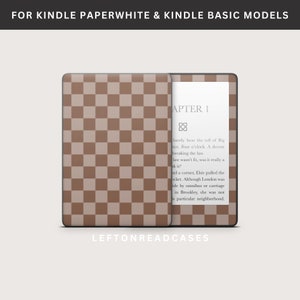 Kindle Paperwhite Skins Decal DIGITAL DOWNLOAD | To Print at DecalGirl.com, not at home | NOT a .svg  File | Cool Tan & Brown Checker