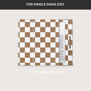 Kindle Oasis 2017 Skins Calcomanía DESCARGA DIGITAL / Para imprimir en DecalGirl.com, no en casa / NO en un archivo.svg / Impresión de tablero de ajedrez marrón y blanco