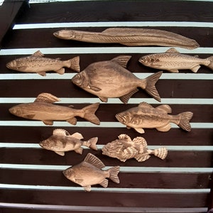 Wood carved fish pictures - Wall decoration - Perfect gift