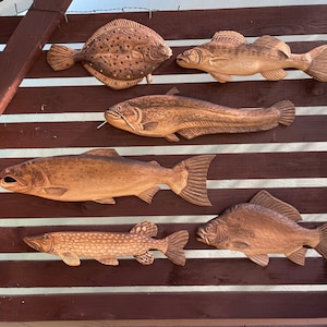 Wood carved fish pictures - Wall decoration - Perfect gift