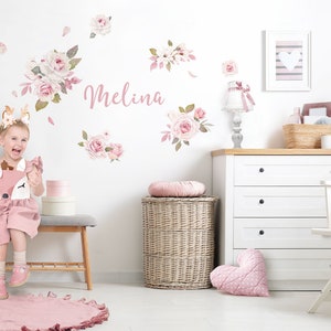 Wall sticker flowers set roses wall sticker personalized for baby room wall sticker for children's room bedroom decoration self-adhesive DK1106 image 2