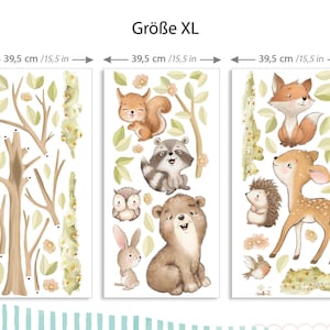 Wandsticker Waldtiere mit Baum Wandtattoo für Kinderzimmer Boho Tiere Wandaufkleber für Babyzimmer Deko selbstklebend DK1147 zdjęcie 4