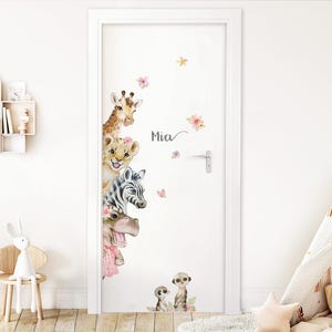 Door sticker jungle animals wall sticker for children's room wall sticker baby room door sticker wall sticker self-adhesive door sticker DK1124