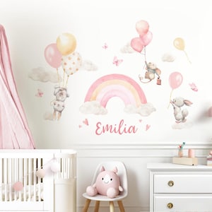 Personalized wall sticker for children's room with desired name rainbow self-adhesive wall stickers for baby rooms wall sticker decoration DK1151