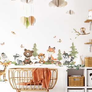 Wall sticker forest animals set wall sticker for baby room deer rabbit fox wall sticker for children's room decoration self-adhesive DK1110