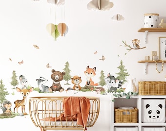 Wall sticker forest animals set wall sticker for baby room deer rabbit fox wall sticker for children's room decoration self-adhesive DK1110