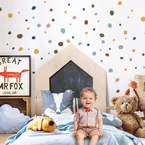Polka dots 92 piece set wall stickers children&#39;s room dots blue yellow red wall stickers adhesive dots baby room wall sticker circles self-adhesive DK1015
