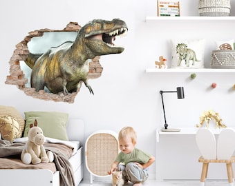 3D effect dinosaur wall sticker for children's room Dino wall sticker T-Rex wall sticker bedroom self-adhesive decoration DK1041