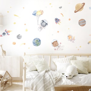 Wall sticker animals in space wall sticker space astronaut for children's room wall sticker for baby room self-adhesive decoration DK1108