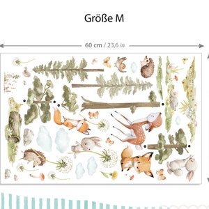 Ensemble d'autocollants XXL animaux de la forêt sticker mural pour chambre d'enfant animaux de pissenlit tatouage mural pour chambre de bébé sticker mural décoration auto-adhésif DK1137 image 3