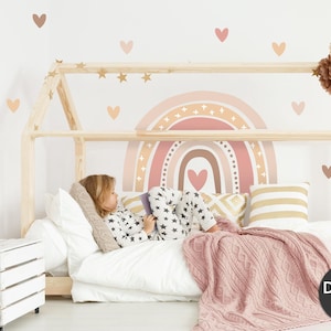 Adesivo da parete arcobaleno con cuori adesivo da parete per la cameretta dei bambini adesivo da parete per la decorazione della cameretta dei bambini autoadesivo DK1035